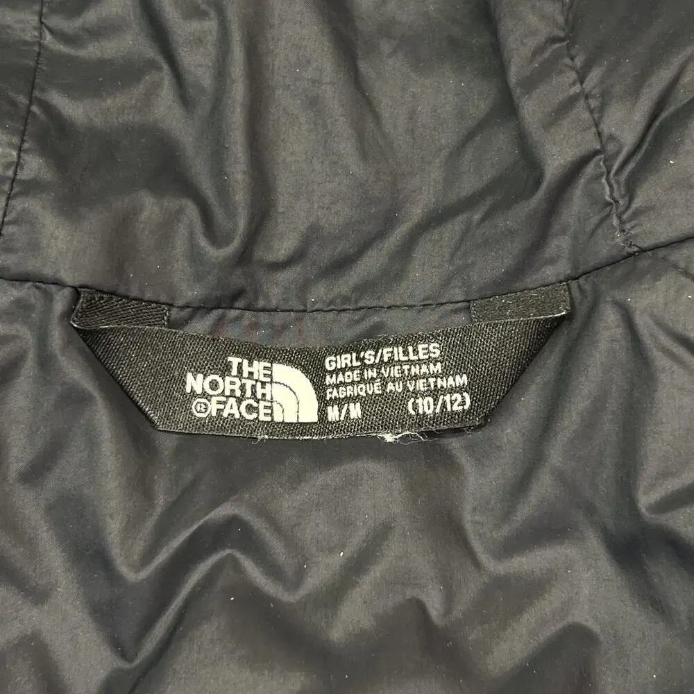 The North Face Puffer Jacket Girls M (10/12) Black Hooded Insulated Winter